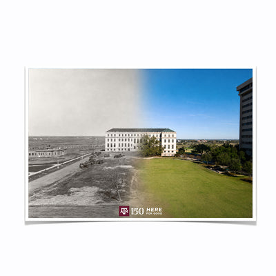 Texas A&M Aggies - Sesquicentennial Jack K. Williams Administration Building Then and Now