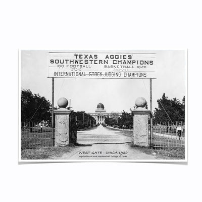 Texas A&M Aggies - Sesquicentennial Vintage West Gate Circa 1920