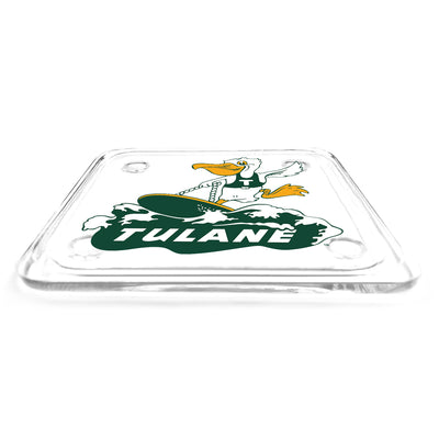 Tulane Green Wave - Vintage Tulane Wave Logo Drink Coaster