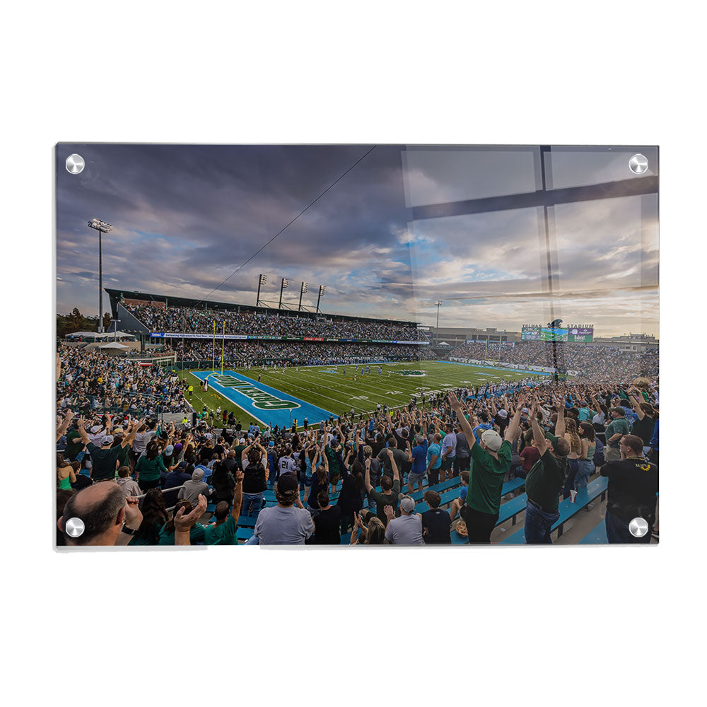 Tulane Green Wave - Yulman Stadium Sunset - College Wall Art #Canvas