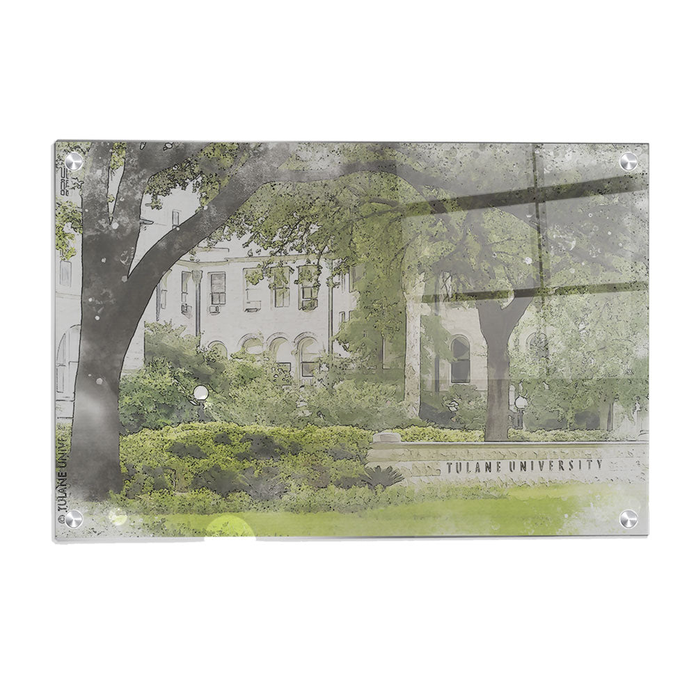 Tulane Green Wave - Tulane Watercolor - College Wall Art #Canvas