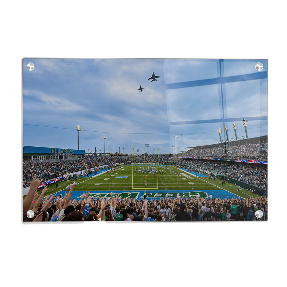 Tulane  Green Wave - Green Wave Flyover - College Wall Art #Canvas