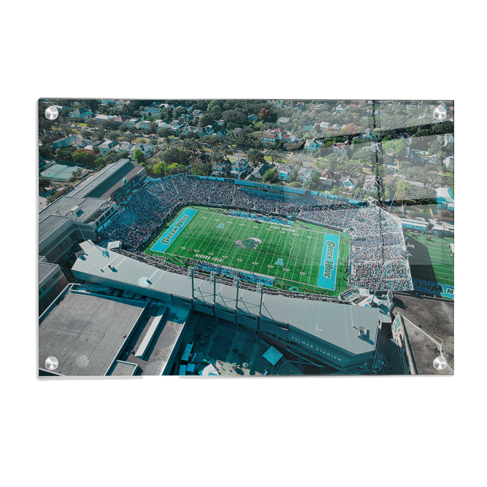 Tulane  Green Wave - Yulman Aerial - College Wall Art #Canvas