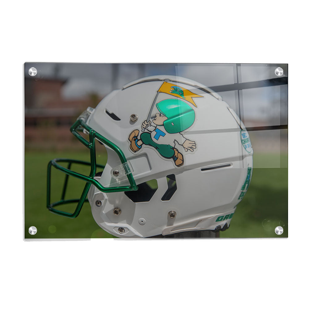 Tulane  Green Wave - Tulane Throw Back Helmet - College Wall Art #Canvas