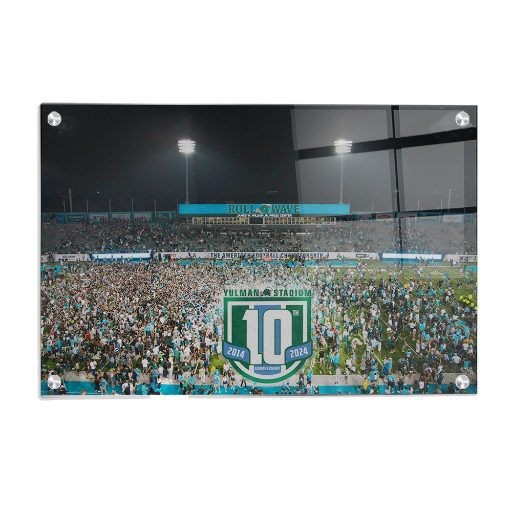 Tulane Green Wave - Yulman 10 Year American Conference Champions Storm the Field - College Wall Art #Canvas