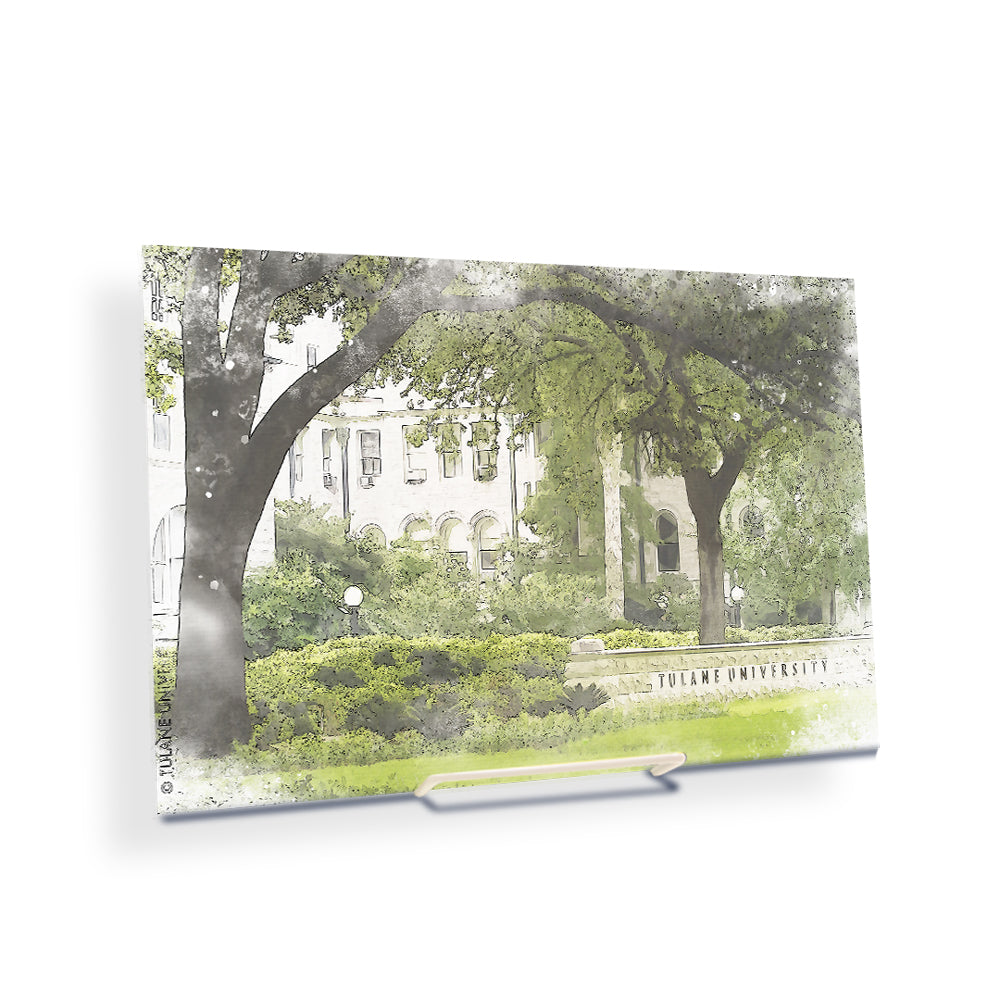 Tulane Green Wave - Tulane Watercolor - College Wall Art #Canvas