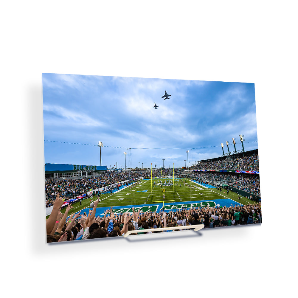 Tulane  Green Wave - Green Wave Flyover - College Wall Art #Canvas