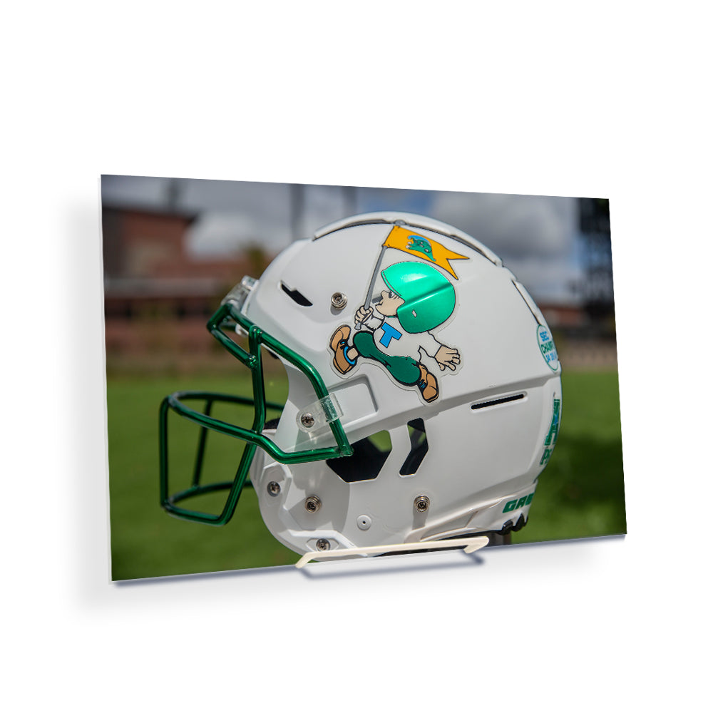 Tulane  Green Wave - Tulane Throw Back Helmet - College Wall Art #Canvas