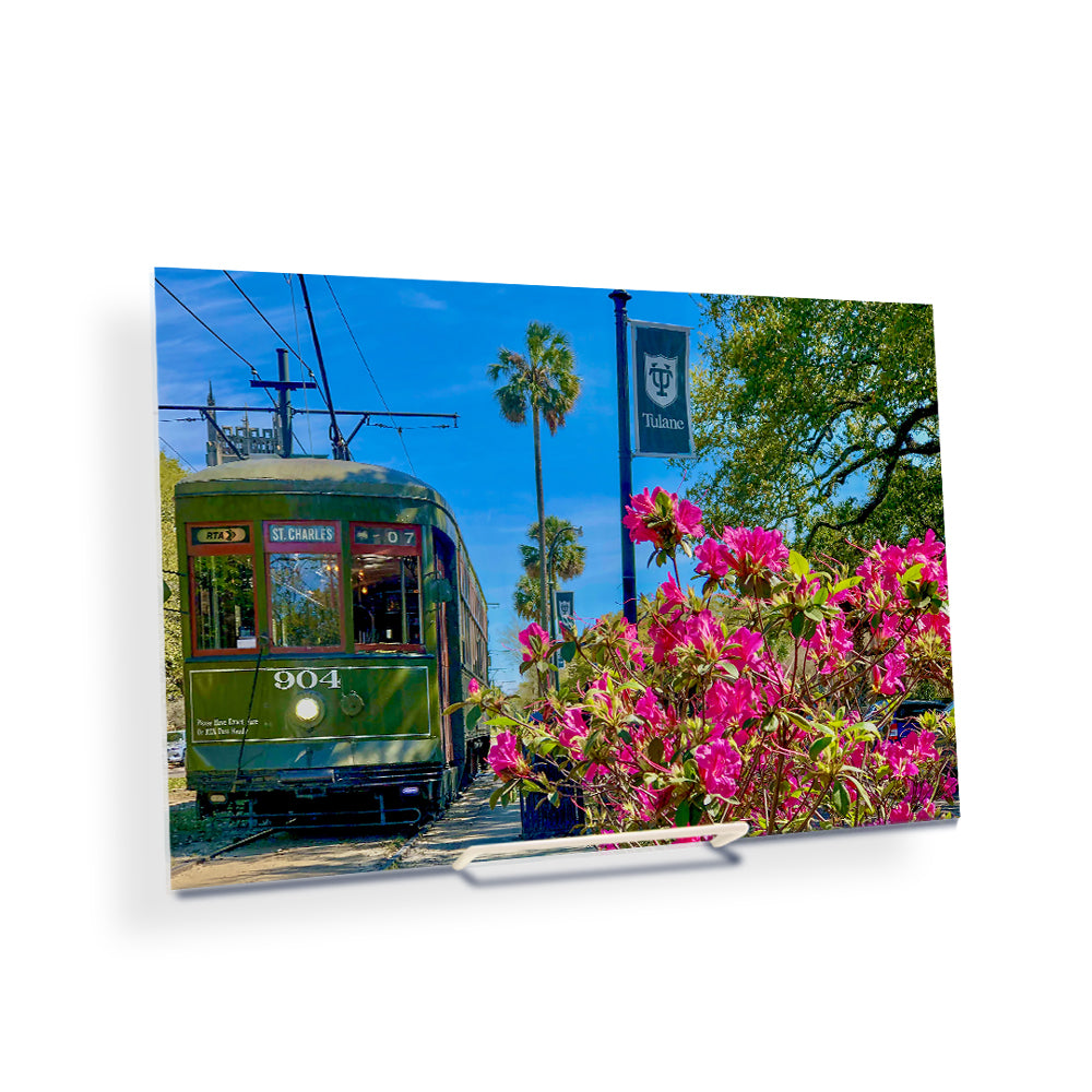 Tulane  Green Wave - St. Charles Streetcar Tulane - College Wall Art #Canvas