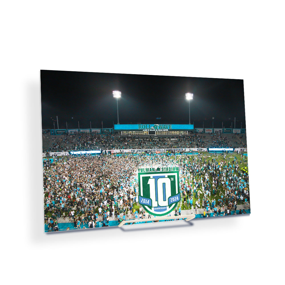 Tulane Green Wave - Yulman 10 Year American Conference Champions Storm the Field - College Wall Art #Canvas