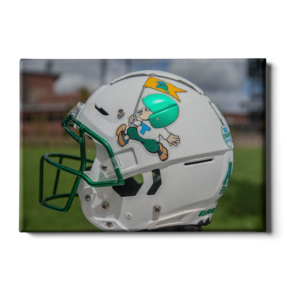 Tulane  Green Wave - Tulane Throw Back Helmet - College Wall Art #Canvas