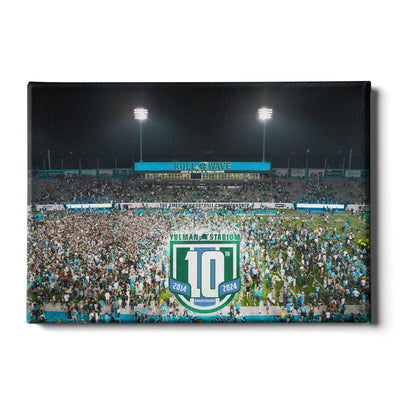 Tulane Green Wave - Yulman 10 Year American Conference Champions Storm the Field - College Wall Art #Canvas