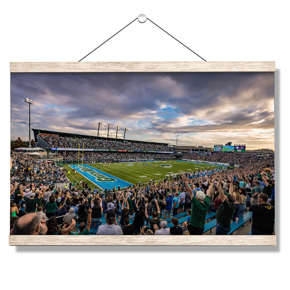 Tulane Green Wave - Yulman Stadium Sunset - College Wall Art #Canvas