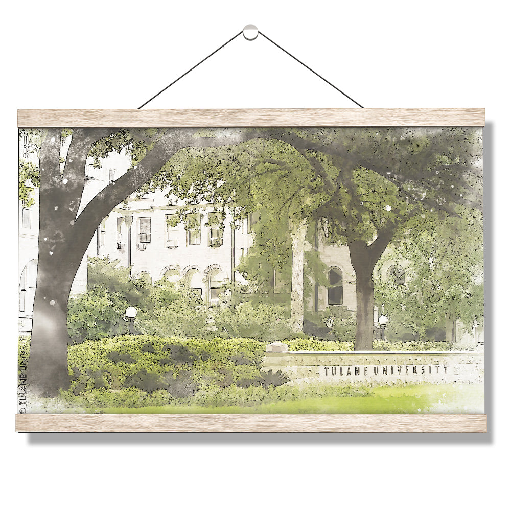 Tulane Green Wave - Tulane Watercolor - College Wall Art #Canvas