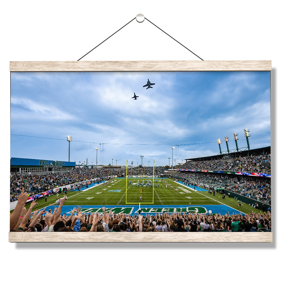 Tulane  Green Wave - Green Wave Flyover - College Wall Art #Canvas