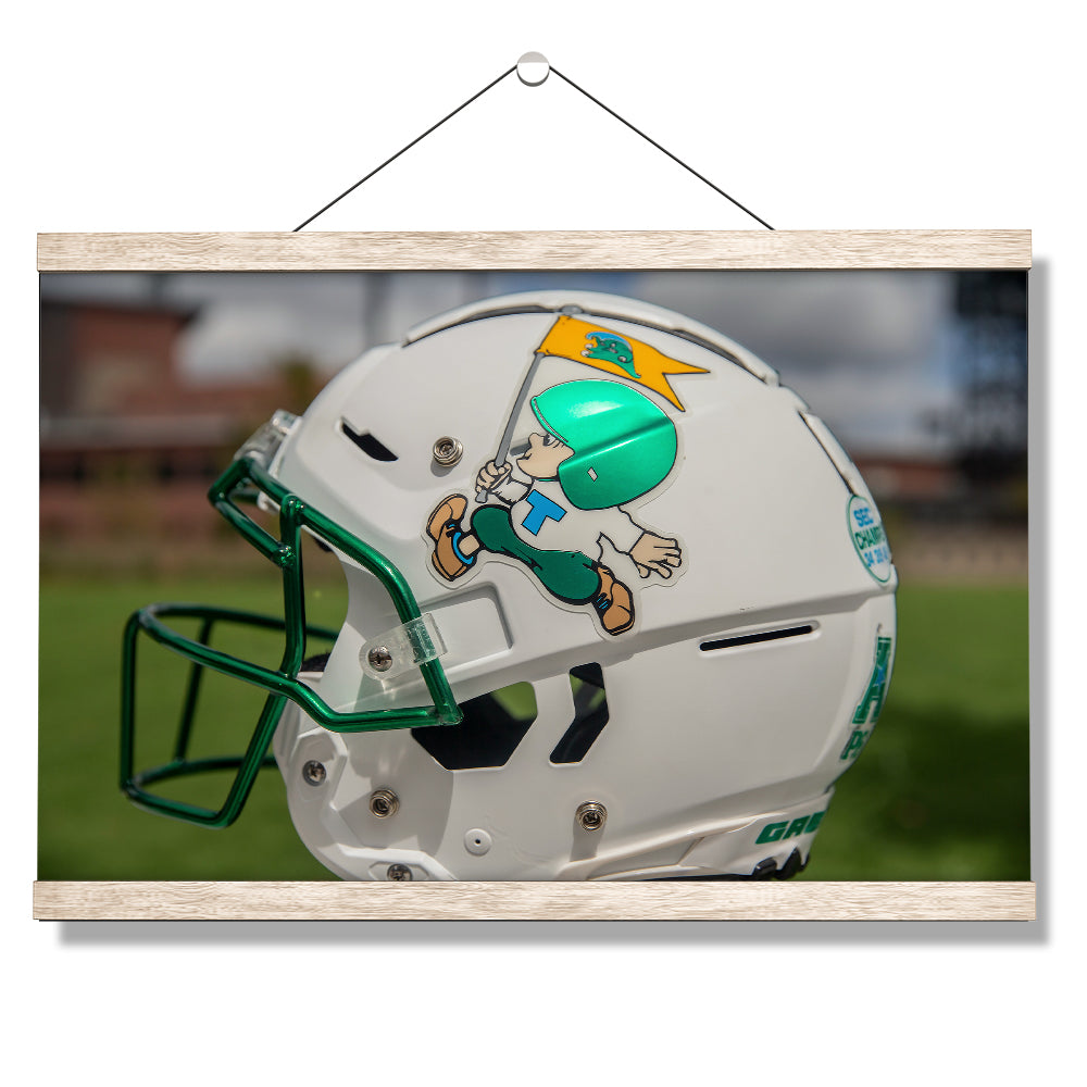 Tulane  Green Wave - Tulane Throw Back Helmet - College Wall Art #Canvas