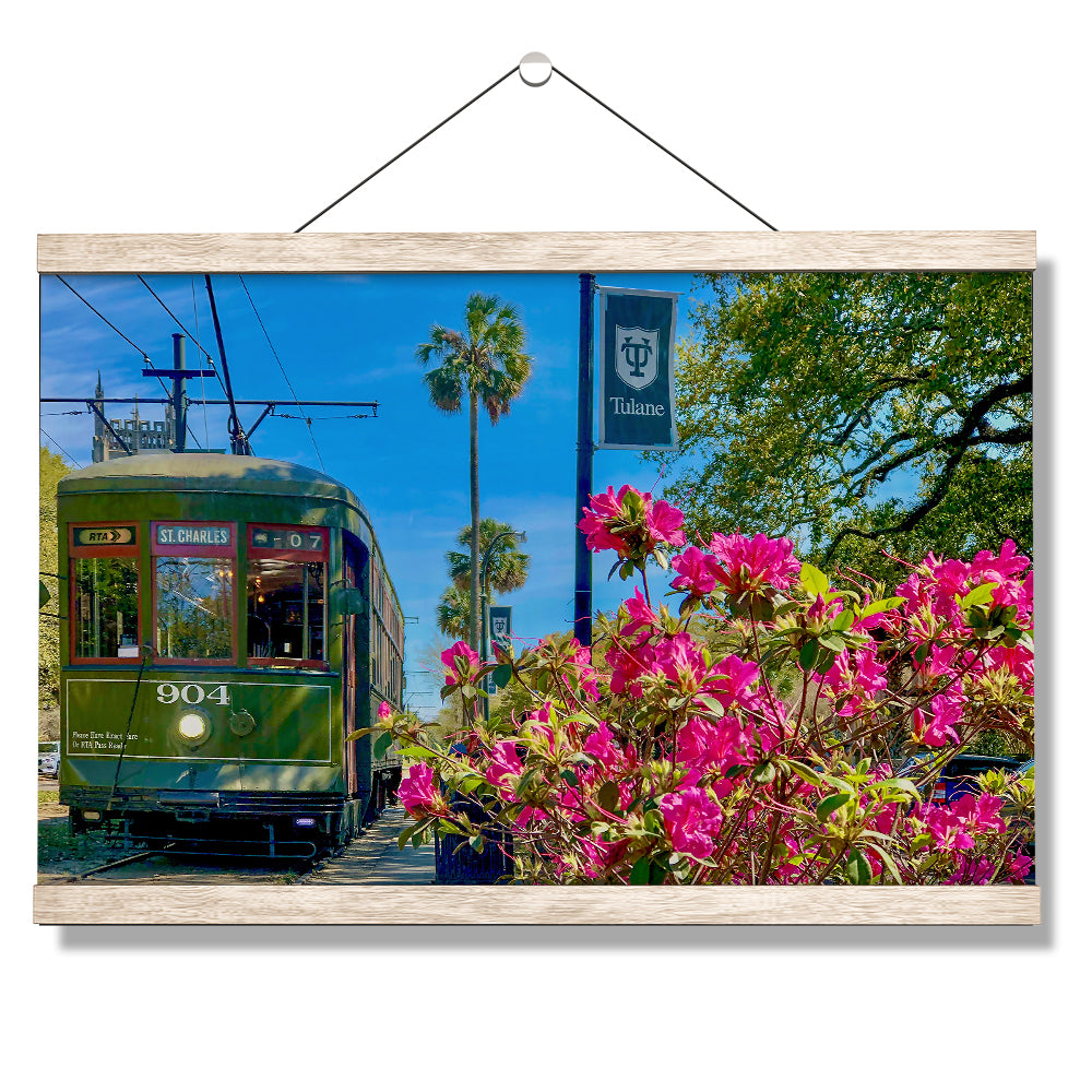 Tulane  Green Wave - St. Charles Streetcar Tulane - College Wall Art #Canvas