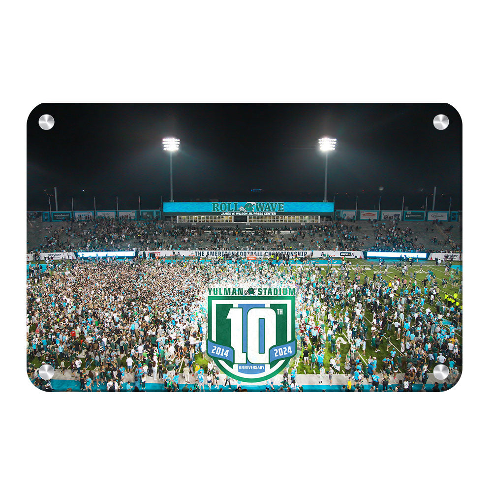 Tulane Green Wave - Yulman 10 Year American Conference Champions Storm the Field - College Wall Art #Canvas