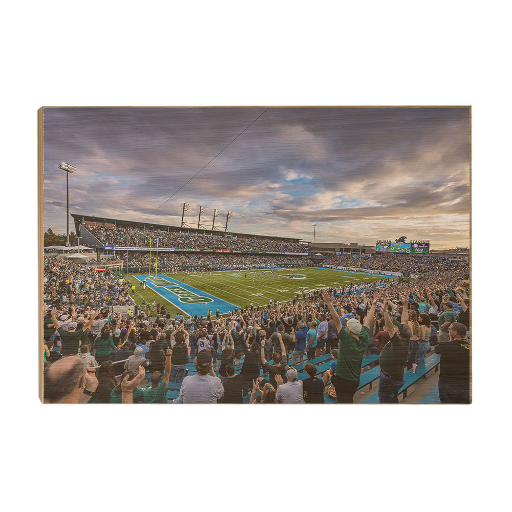 Tulane Green Wave - Yulman Stadium Sunset - College Wall Art #Canvas