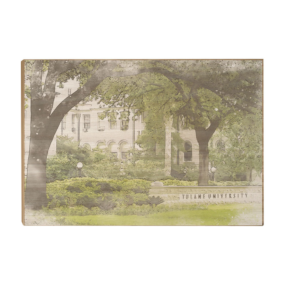 Tulane Green Wave - Tulane Watercolor - College Wall Art #Canvas