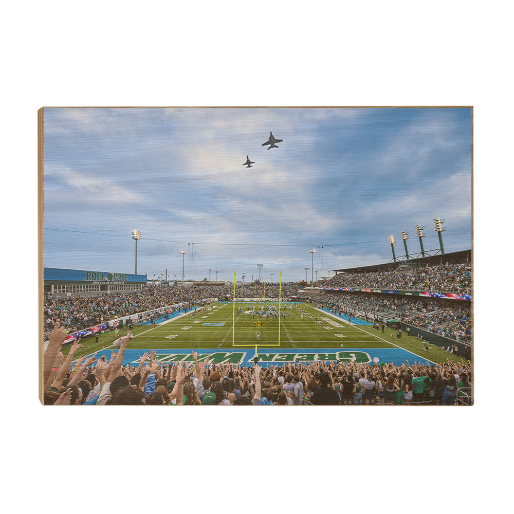 Tulane  Green Wave - Green Wave Flyover - College Wall Art #Canvas