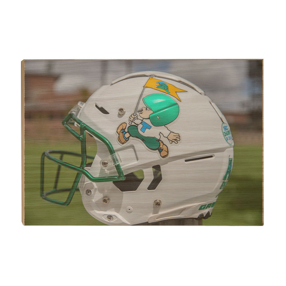 custom football helmet wall art Tulane Green Wave - Tulane Throw Back Helmet