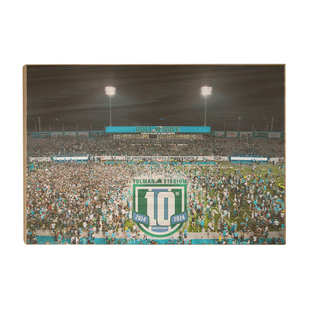 Tulane Green Wave - Yulman 10 Year American Conference Champions Storm the Field - College Wall Art #Canvas