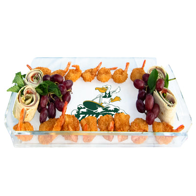 Tulane Green Wave - Vintage Tulane Wave Logo Decorative Serving Tray