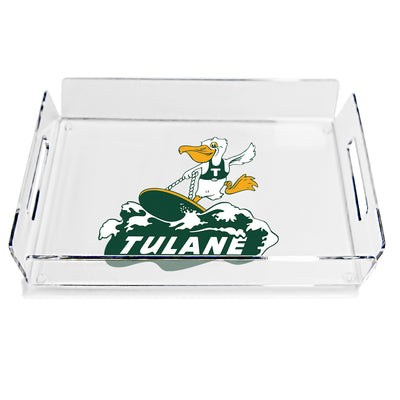 Tulane Green Wave - Vintage Tulane Wave Logo Decorative Serving Tray