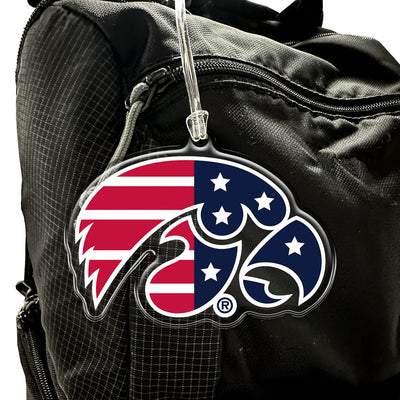 Iowa Hawkeyes - Tigerhawk Stars & Stripes Ornament & Bag Tag