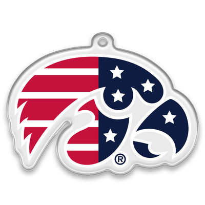 Iowa Hawkeyes - Tigerhawk Stars & Stripes Ornament & Bag Tag