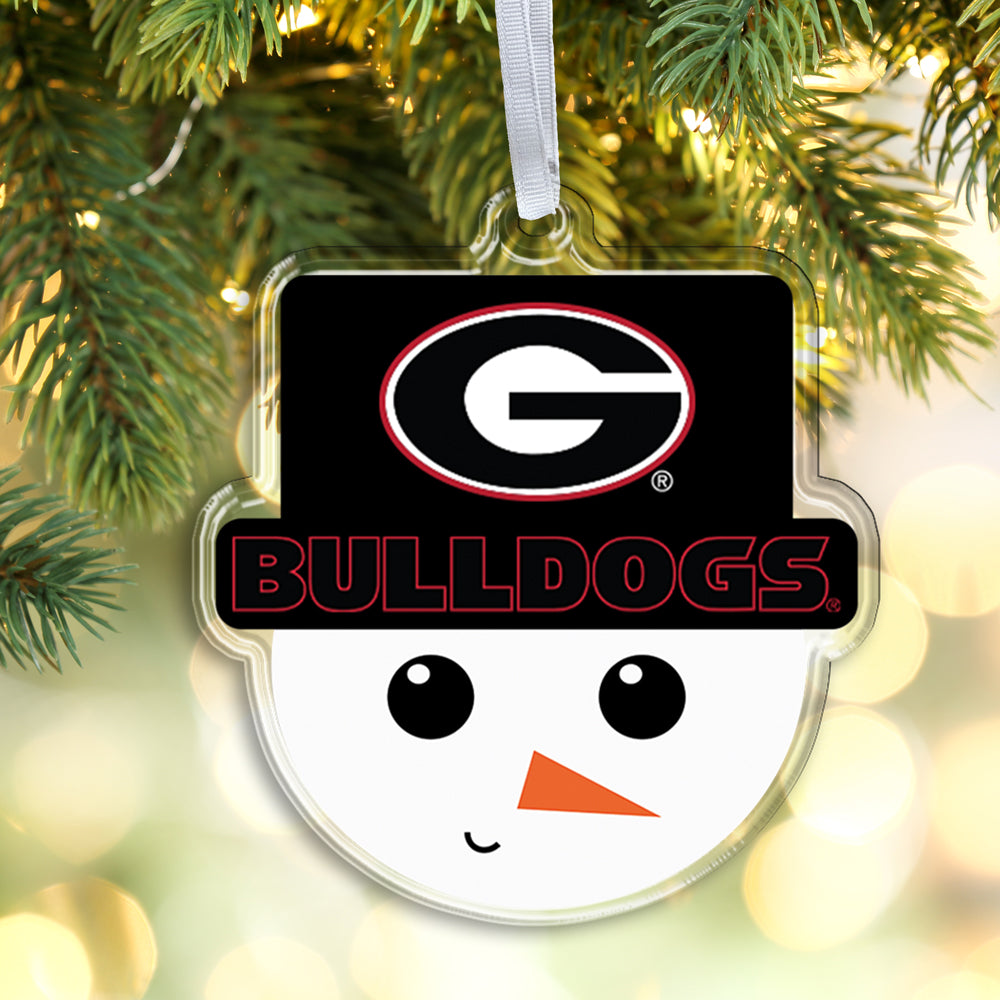 Georgia Bulldogs - Georgia Snowman Head Ornament