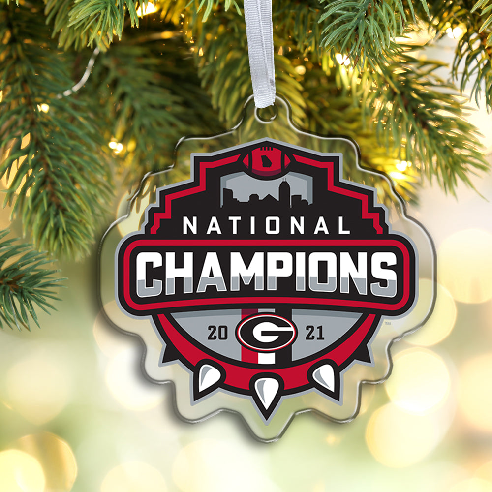 Georgia Bulldogs - 2021 National Champions Shield Ornament & Bag Tag