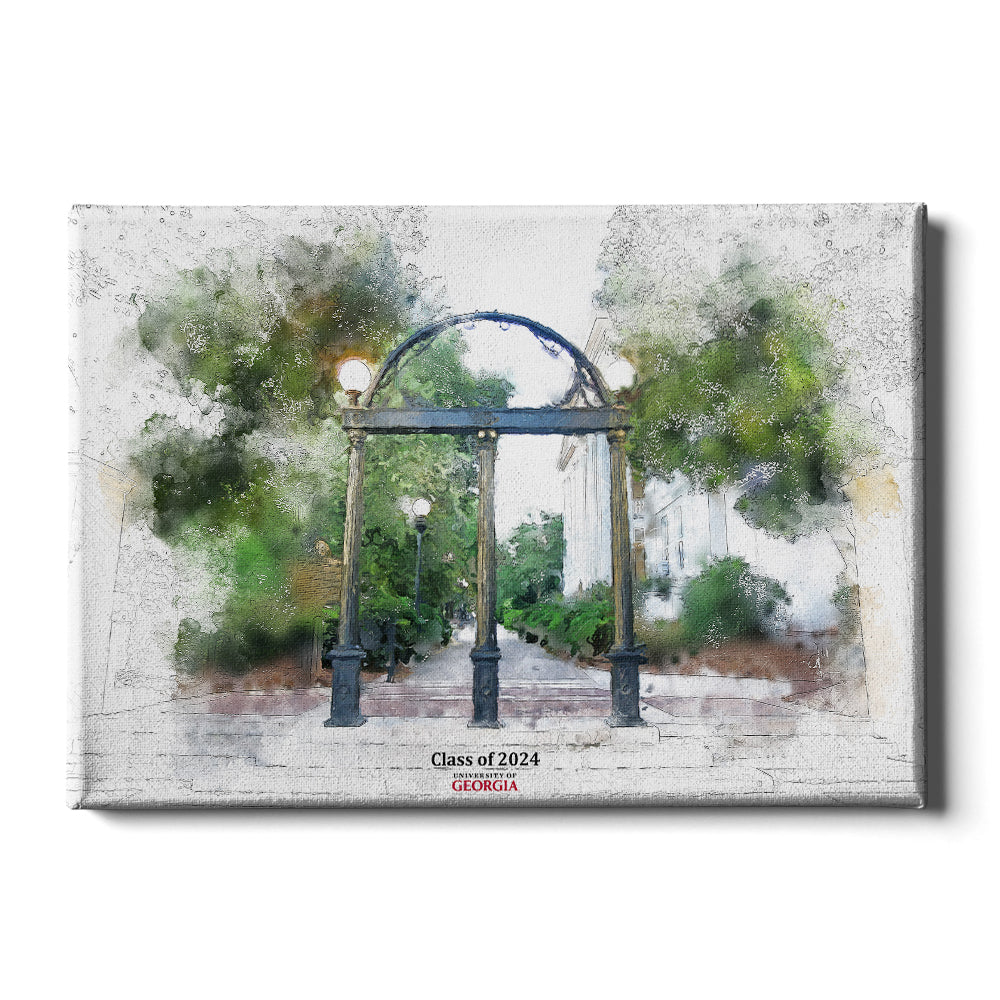 Georgia Bulldogs - Arch Painting Class of 2024 - College Wall Art #Canvas