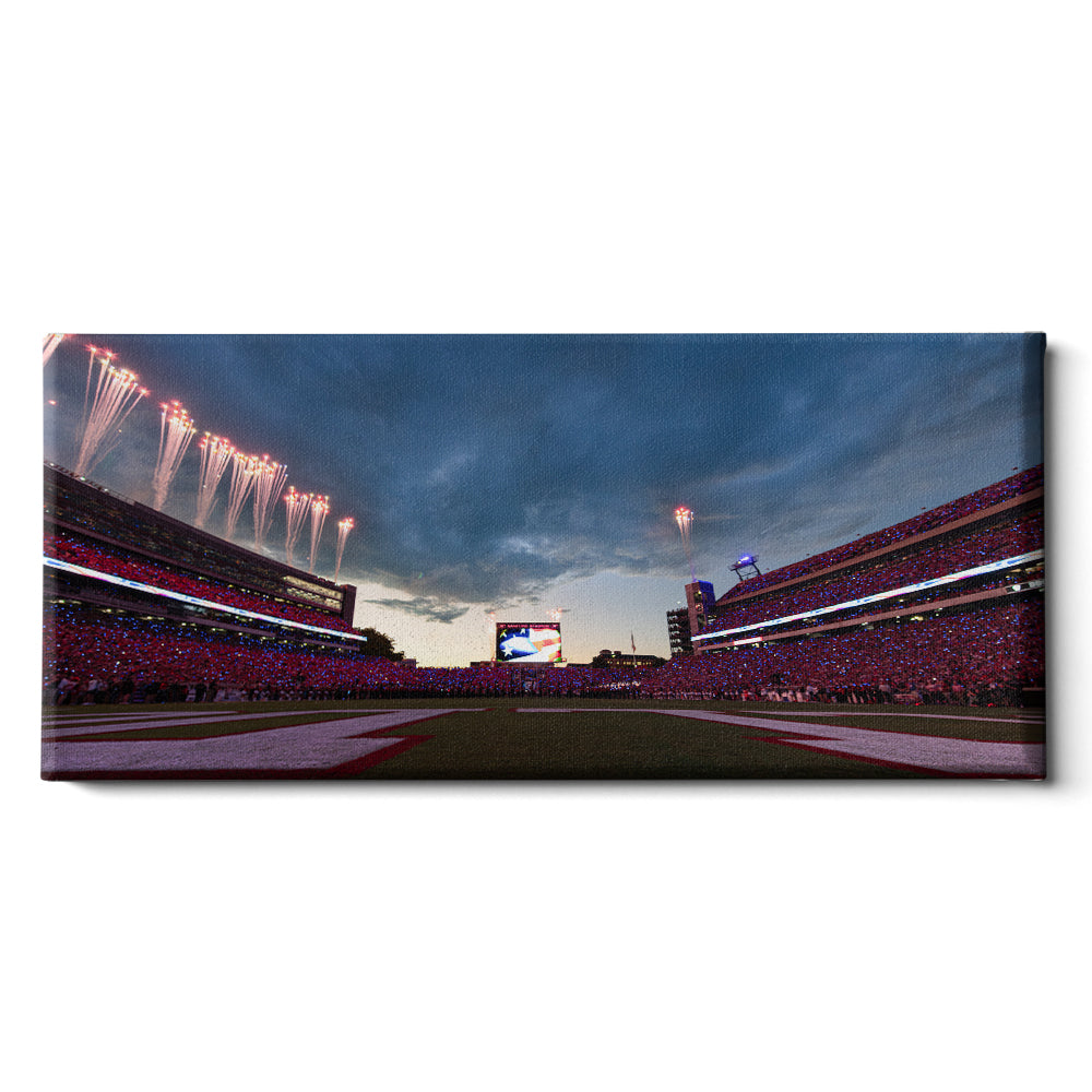Georgia Bulldogs - Georgia Star Spangled Banner Panoramic - College Wall Art #Canvas