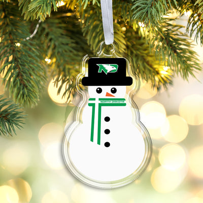 North Dakota Fighting Hawks - North Dakota Snowman Double-Sided Ornament