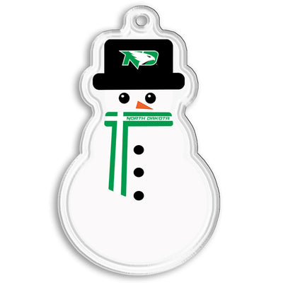 North Dakota Fighting Hawks - North Dakota Snowman Double-Sided Ornament