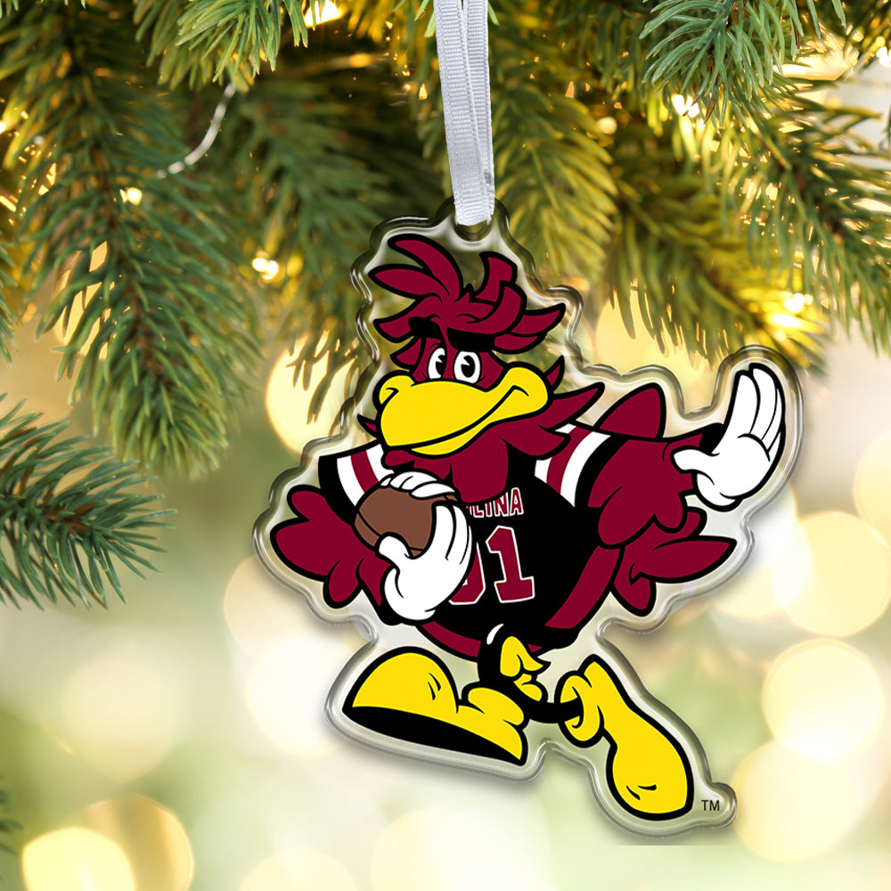 South Carolina Gamecocks - Cocky Mascot Football Ornament & Bag Tag