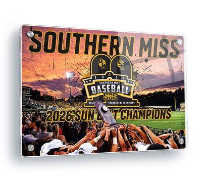 Southern Miss Golden Eagles - Southern Miss Sun Belt Champions - College Wall Art #Acrylic