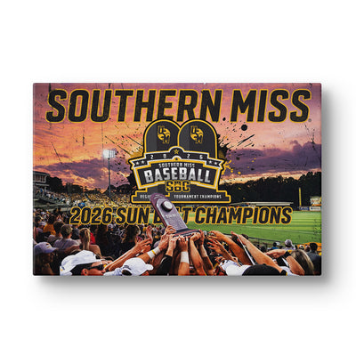 Southern Miss Golden Eagles - Southern Miss Sun Belt Champions - College Wall Art #Canvas