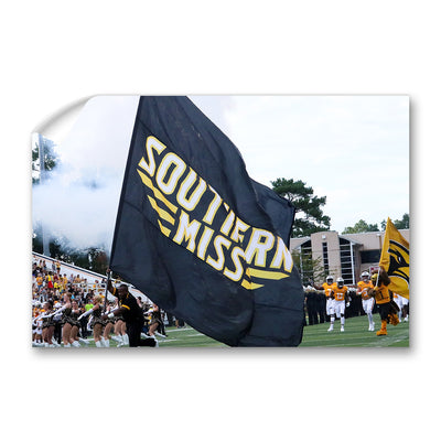Southern Miss Golden Eagles - Southern Miss Flag - College Wall Art #Wall Murals