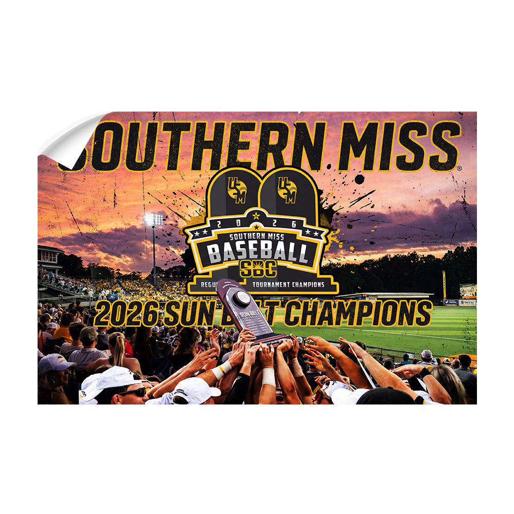 Southern Miss Golden Eagles - Southern Miss Sun Belt Champions - College Wall Art #Canvas