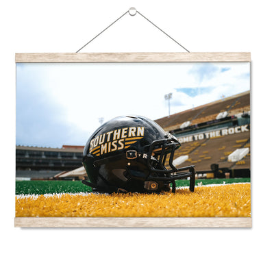 Southern Miss Golden Eagles - Southern Miss Football Helmet - College Wall Art #Hanging Canvas