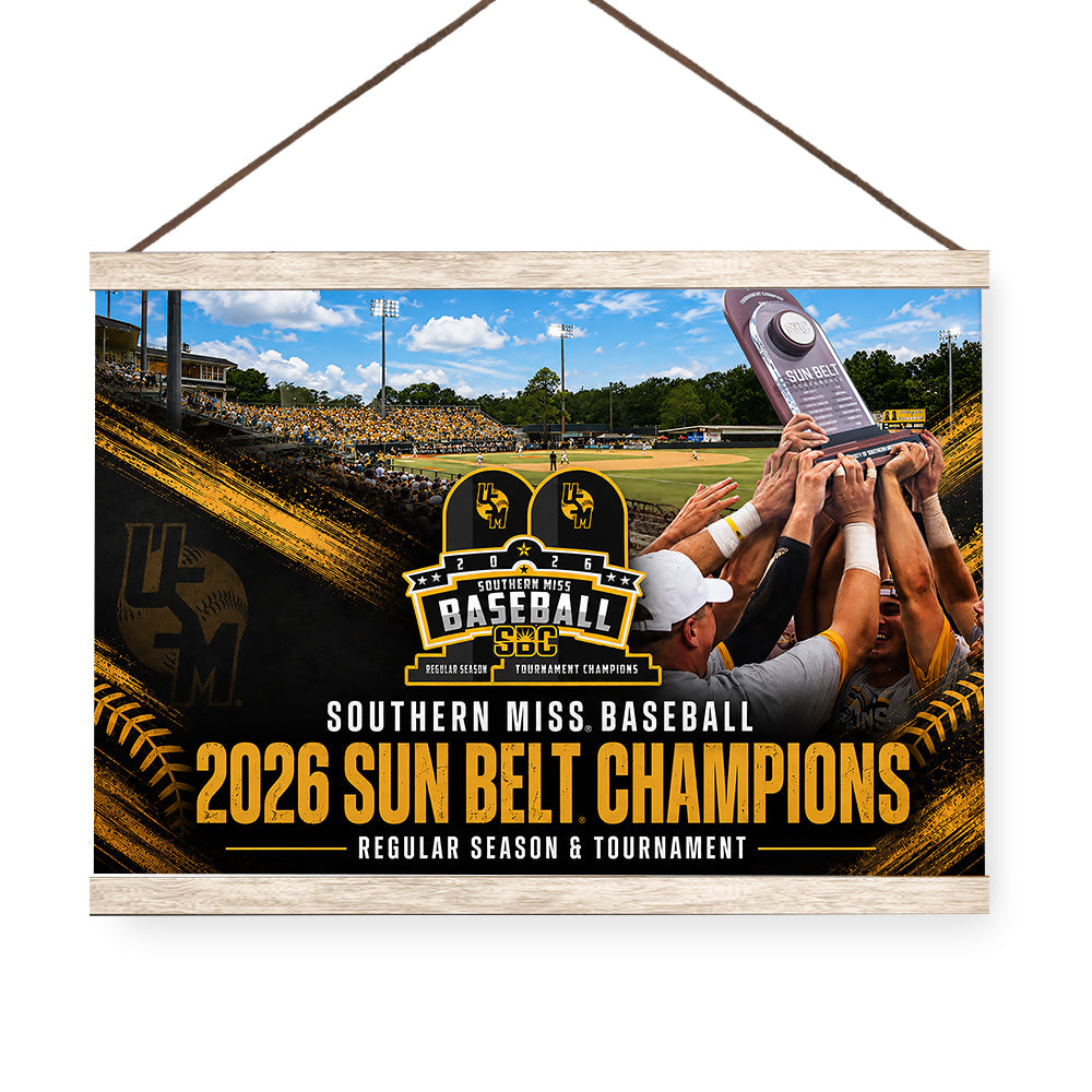Southern Miss Golden Eagles - Southern Miss Baseball 2026 Sun Belt Champions - College Wall Art #Canvas