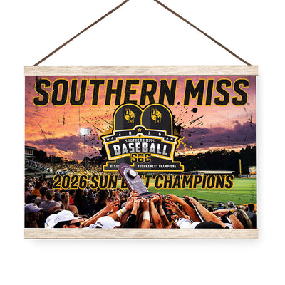 Southern Miss Golden Eagles - Southern Miss Sun Belt Champions - College Wall Art #Hanging Canvas