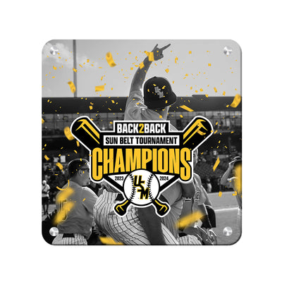 Southern Miss Golden Eagles - Back 2 Back Sun Belt Champions - College Wall Art #Metal