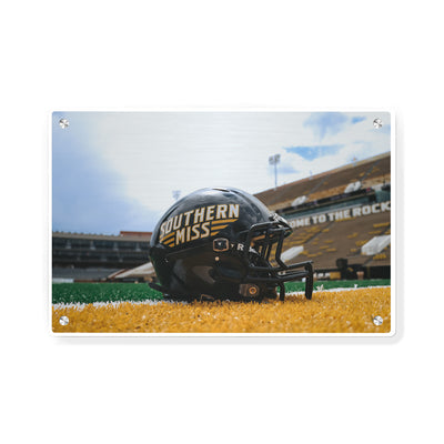 Southern Miss Golden Eagles - Southern Miss Football Helmet - College Wall Art Metal
