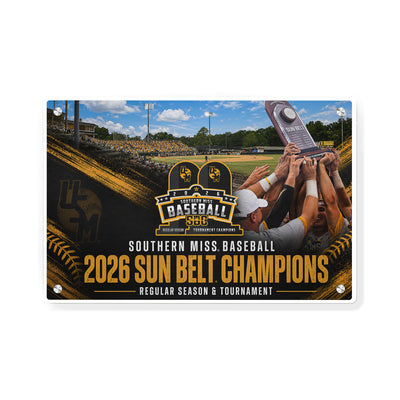 Southern Miss Golden Eagles - Southern Miss Baseball 2026 Sun Belt Champions - College Wall Art #Acrylic