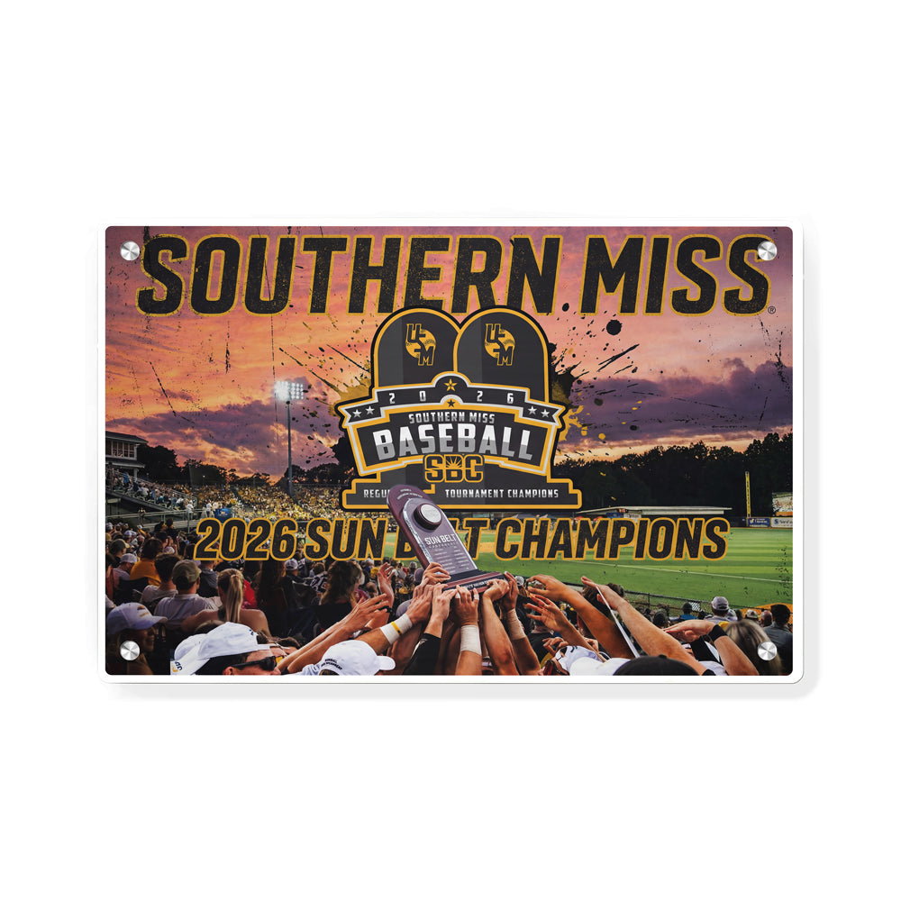Southern Miss Golden Eagles - Southern Miss Sun Belt Champions - College Wall Art #Canvas