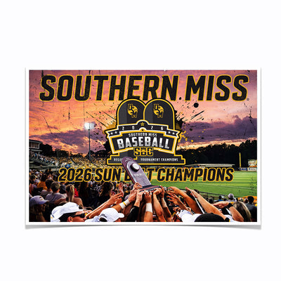 Southern Miss Golden Eagles - Southern Miss Sun Belt Champions - College Wall Art #Photo Posters